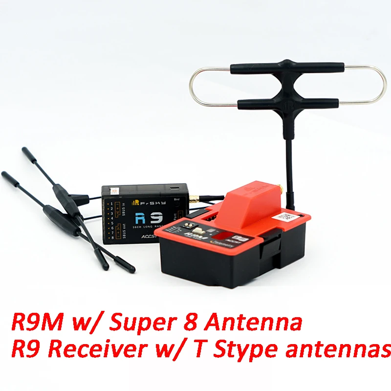 

FrSky R9M module and R9 receiver with Upgraded Super 8 antenna and T style dipole antenna
