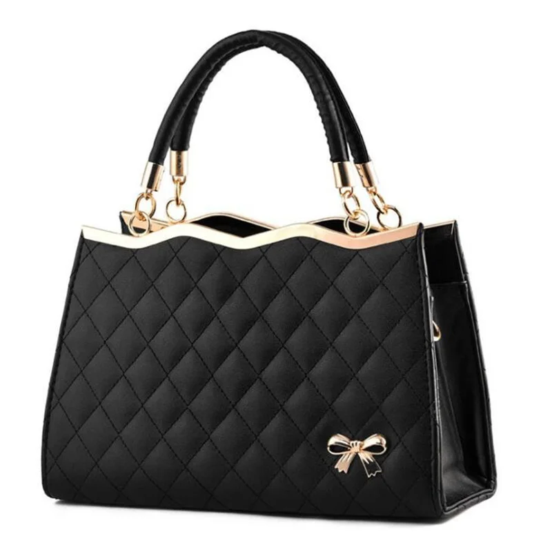 FGJLLOGJGSO Новая модная сумка на плечо Европейская сумка с бантом женская сумка дамская из искусственной кожи сумки женские тоут роскошные сумки через плечо - Цвет: black