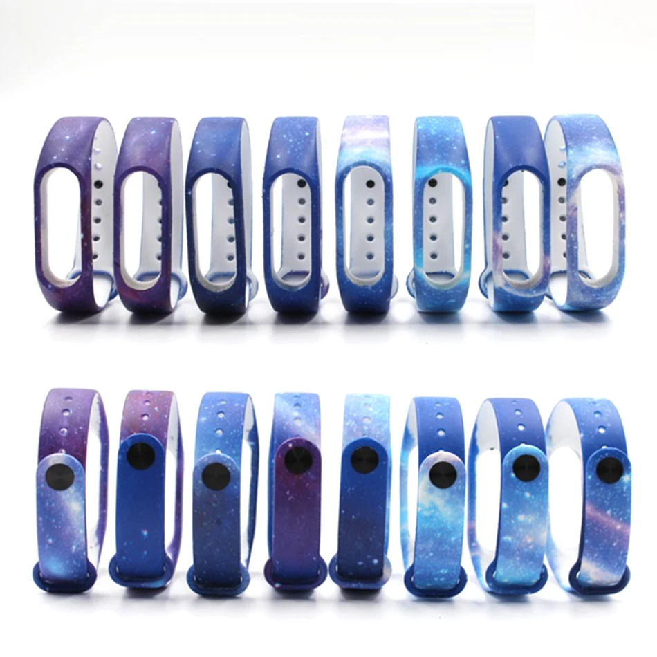 

for Xiaomi mi band 2 Strap miband 2 Strap Bands Colorful Starry Sky All Stars Splash Soft Rubber Silicone Watch Straps Bands New