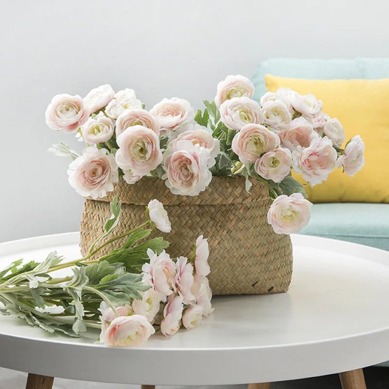

50cm 3 Flower Heads Artificial Ranunculus asiaticus Flowers Penoy Lotus for Wedding Decor Home Table Party Decorations