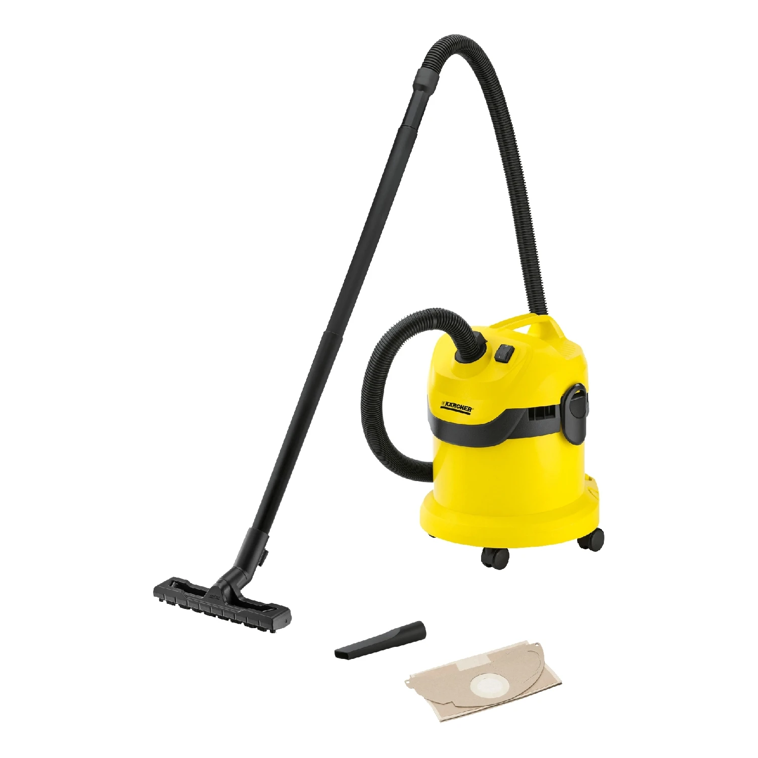 Пылесос для сухой и влажной уборки KARCHER WD 2 *EU-I ( вместимость пылесборника 12л, для сухой и влажной уборки, мощность 1000 Вт, Желоб на корпусе для хранения шнура питания)