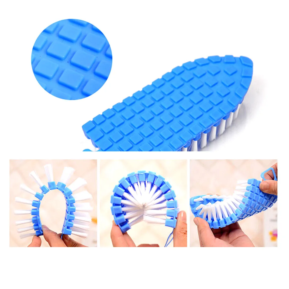 1pcs Color Random Can Bend Soft Cleaning Brush Toilet Brush Side Corners Curved Clean Households