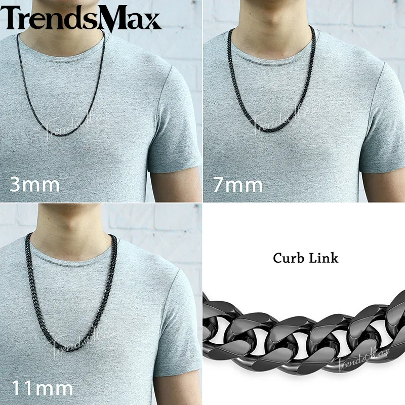 Комплект ювелирных изделий Trendsmax KKSM01 для мужчин ожерелье из нержавеющей стали с