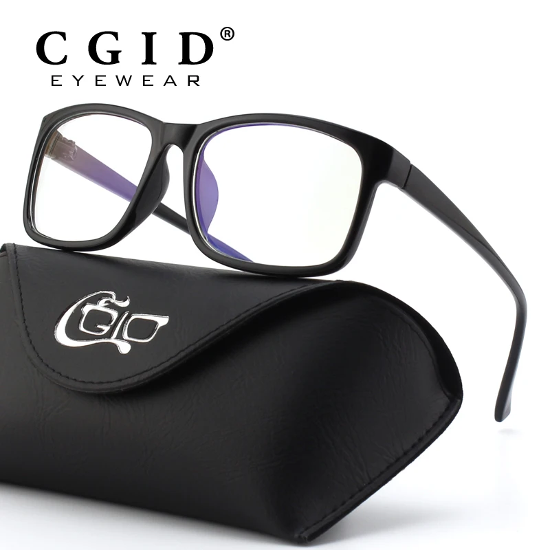 CGID синий светильник, блокирующие очки с антибликовым покрытием, блокирующие усталость, защитные очки для компьютера, телефона, винтажная прямоугольная рамка CT12