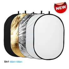60x90cm 24 ''x 35'' 5 em 1 multi disco, fotografia, estúdio, foto, oval, luz dobrável disco refletor de foto portátil
