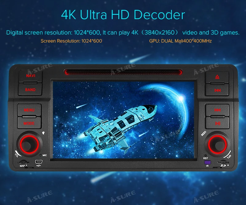 Excellent A-Sure 7 Inch 2 Din Android 8.1 Car Auto Radio GPS DVD Player Navigation For BMW E46 M3 318 320 3 Series Coupe Rover75 MG ZT 14