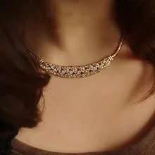 Модное женское ювелирное изделие, цепочка с кристаллами, колье, массивное ожерелье с подвеской на цепочке