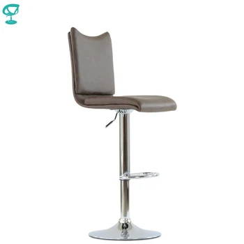 

N99CrPuBrown Barneo N-99 Eco-Leather Kitchen Breakfast Bar Stool Swivel Bar Chair Brown color Chrome leg free shipping in Russia