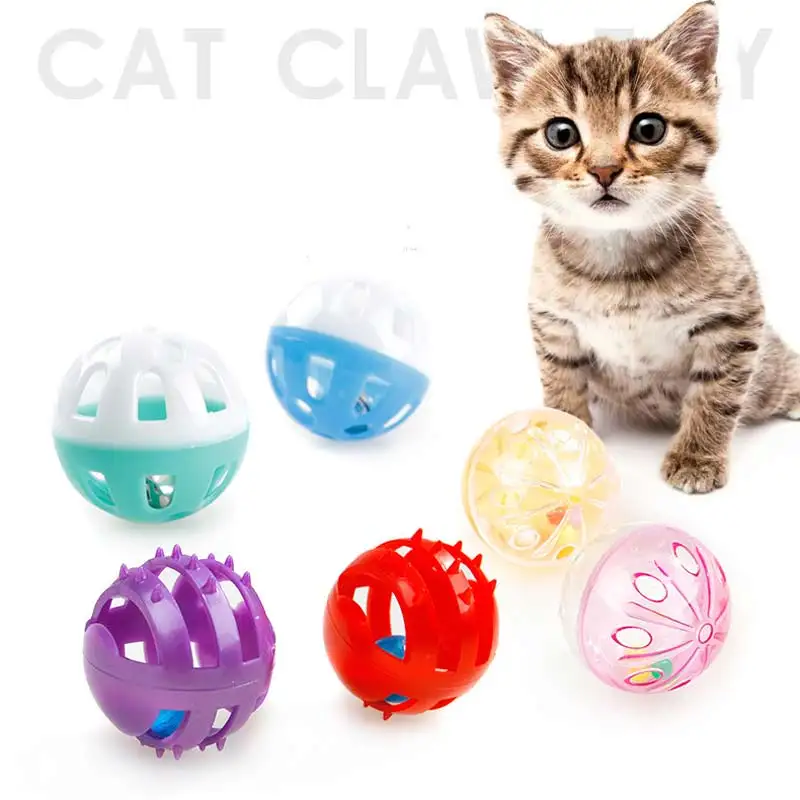 

Pounce Kitten Play Fun Cat Products Chase Toy With Jingle Bell Chase Rattle Toy Transparent Colourful Plastic Bell Ball Product