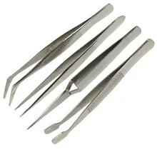 4 шт. набор пинцетов для хобби из нержавеющей стали для ювелиров, производителей часов, электронных сборщиков