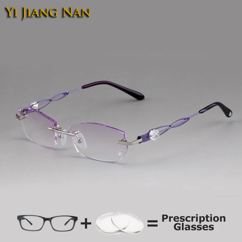 Женские очки с алмазной резкой Lunette De Vue Femme рецептурные цветные линзы очки| |