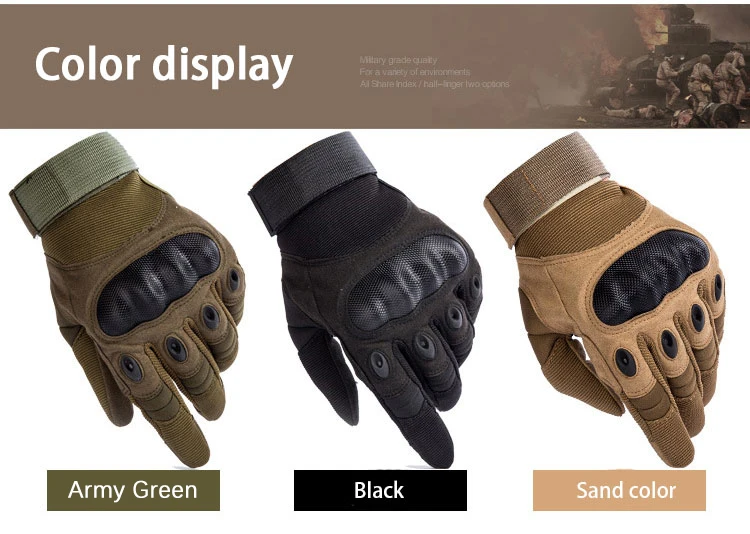Новая армия тактические перчатки военный Пейнтбол Airsoft съемки полиции велосипед углерода Жесткий Костяшки Полный палец перчатки для Для