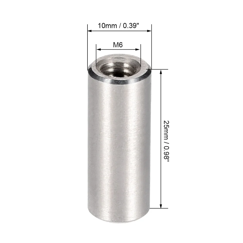UXCELL 5 шт. круглые соединительные гайки M6/8x1 0/15/20/25/30 мм высота рукава стержень гайка