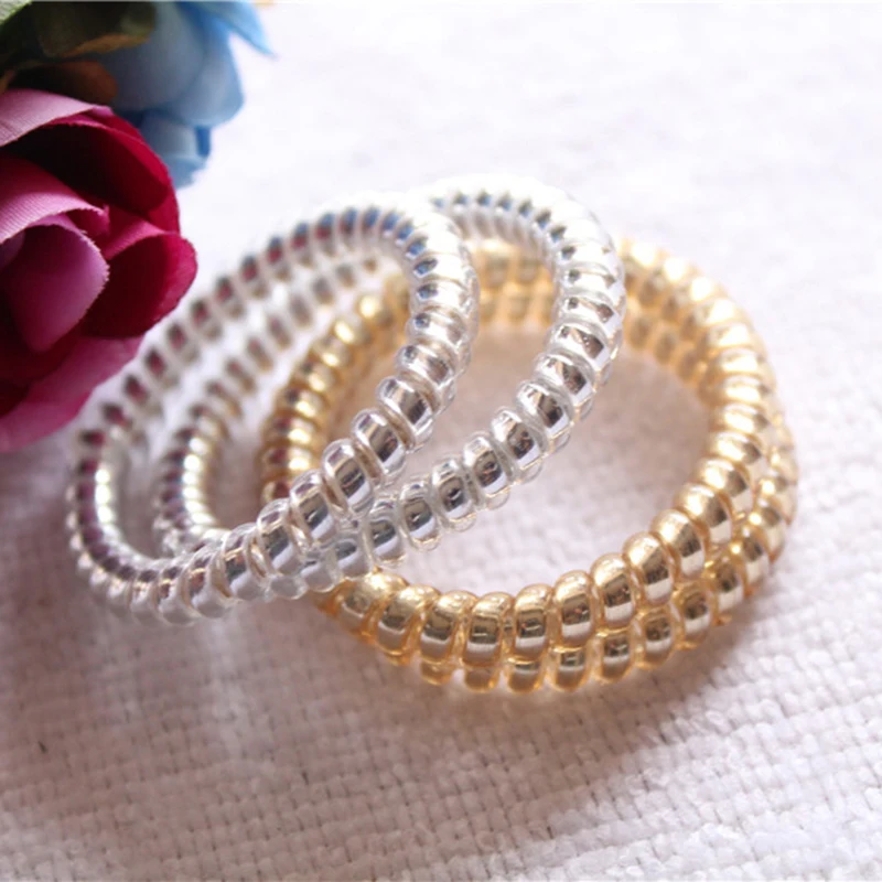 

5pcs/Lot Women Girl Handband Telephone Wire Hair Bands Ropes Ponytail Holders Hair Accessories for women Headband hair