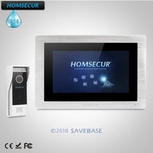 HOMSECUR 7 "Проводной Свободные Руки Видеодомофон безопасности + черная Камера BC031-B + BM714-S