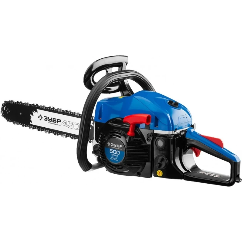 Пила цепная бензиновая ЗУБР ПРОФЕССИОНАЛ ПБЦ-490 45ДП (Мощность 2200 Вт, объем двигателя 49.3 см3, объем топливного бака 0.6 л, объем масляного бака 0.3 л, длина шины 450 мм)