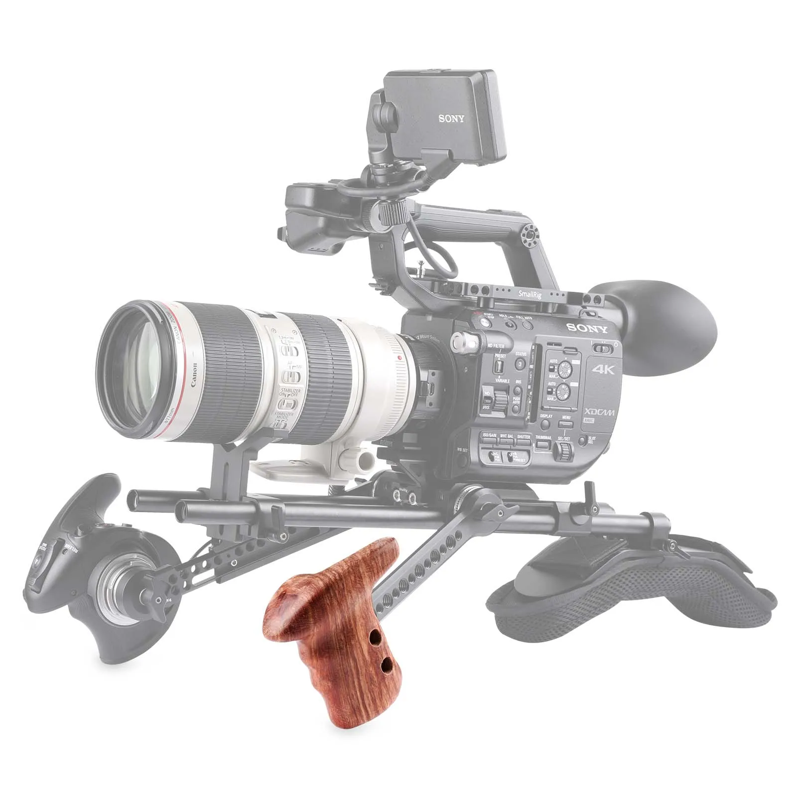 Punho de Madeira com Roseta Smallrig Dslr Câmera Lado Esquerdo Arri-1891 Rig - Image 5
