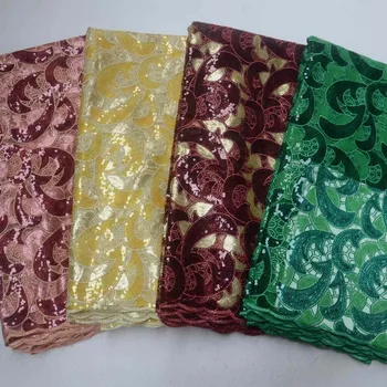 

Free Shipping African Organza Sequins Tulle Lace Fabrics French Net Tulle Lace Fabric Embroidery Sequins Mesh For Wedding Dress