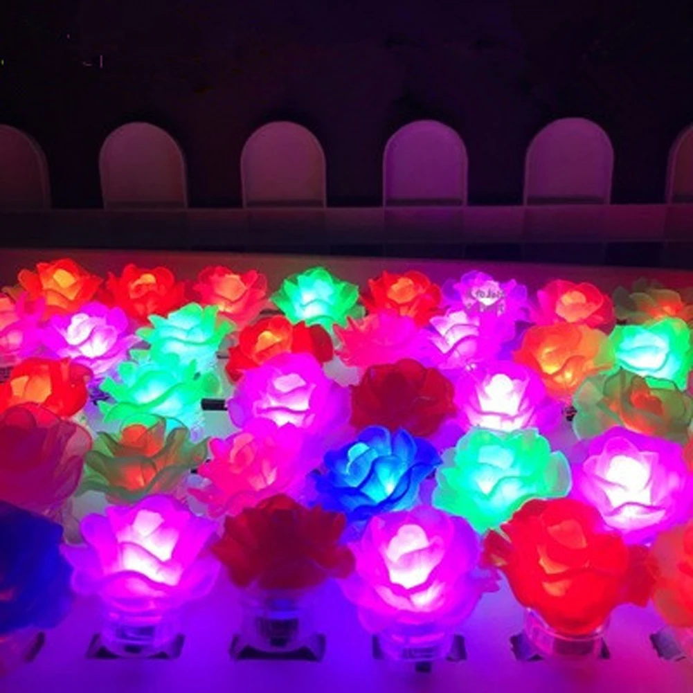 

2017 Creative colorful transparent Flash ring rose Fashion LED rings