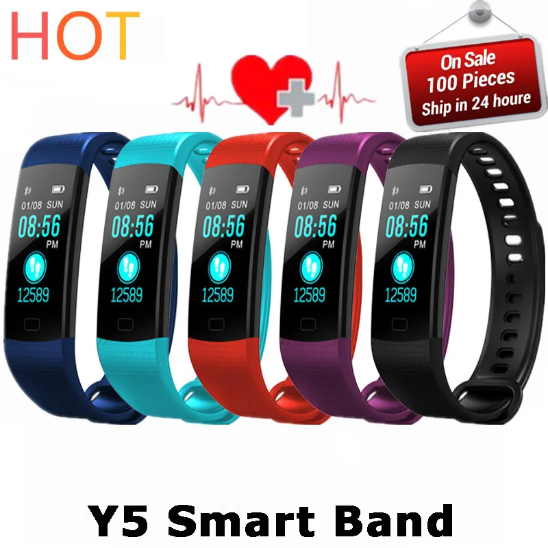 Y5 Smart Band Watch Color Screen Wristband Waterproof Heart Rate Activity Fitness Electronics Bracelet VS for Xiaomi Miband 3 |