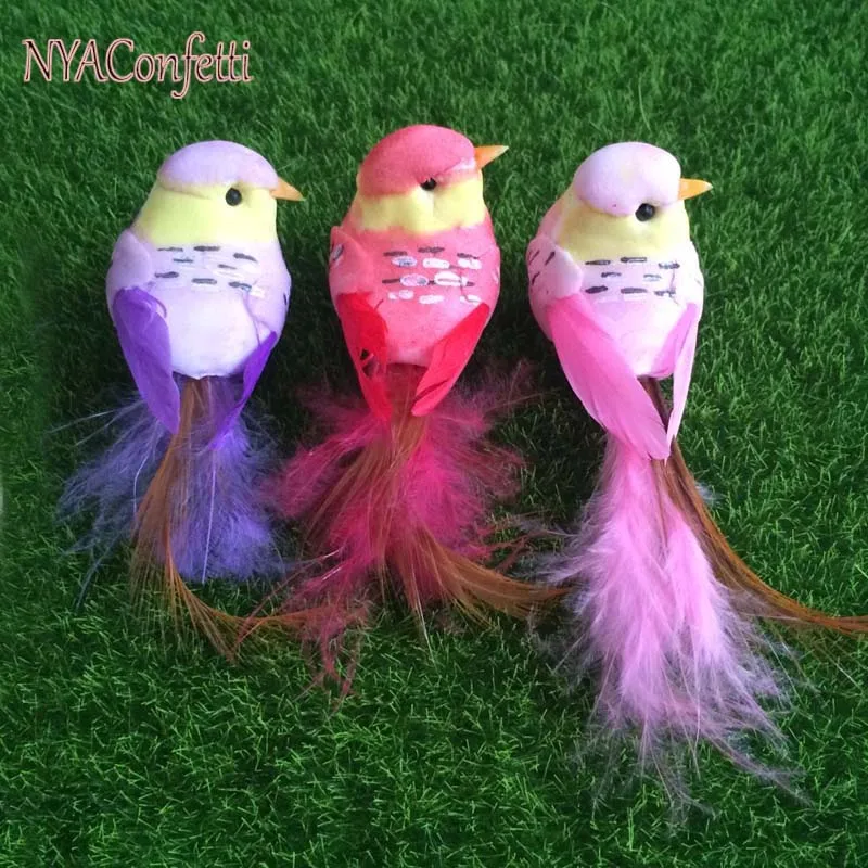 

12PCS,3.5*10CM,6Colors Decorative Artificial Feather Foam Birds,Mini Fake Bird,DIY Crafts Decoration for Wedding Party,Home,NYAC