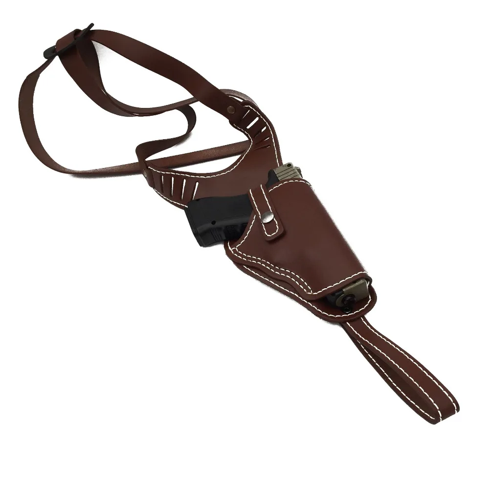 Arma de Couro Bolsa de Ombro Coldre de Couro Coldre de Arma Encaixa Médio Quadro Auto Pistolas Vertical Genuíno Mão Direita se 4 Esporte e Lazer