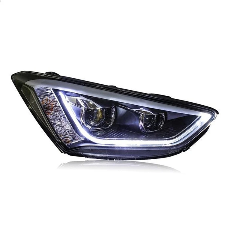 

Headlights Para Auto Running Side Turn Signal Assembly Drl Assessoires Automobiles Styling Car Led Lights For Hyundai Santa Fe
