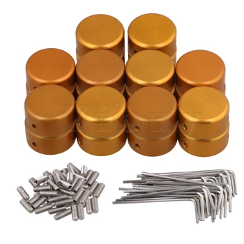 

Yibuy 20pcs Guitar Effects Parts Stomp Switch Pedal Box Foot Metal Golden Knob