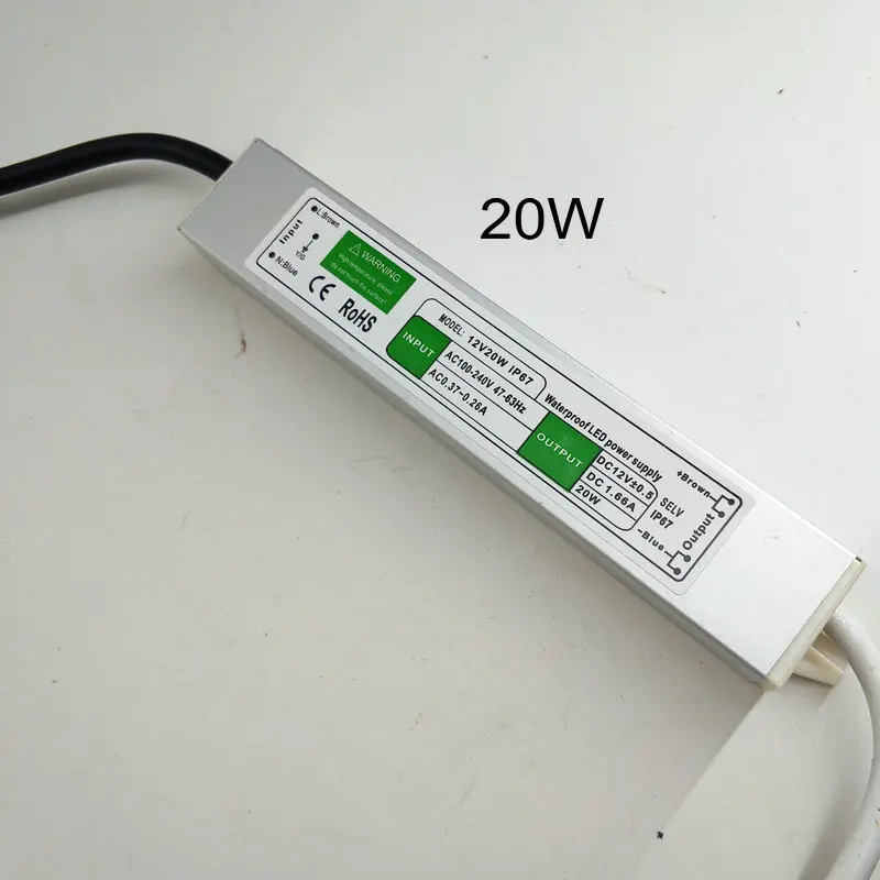 

Waterproof 6W 15W 20W IP66 12V Transformer light LED driver