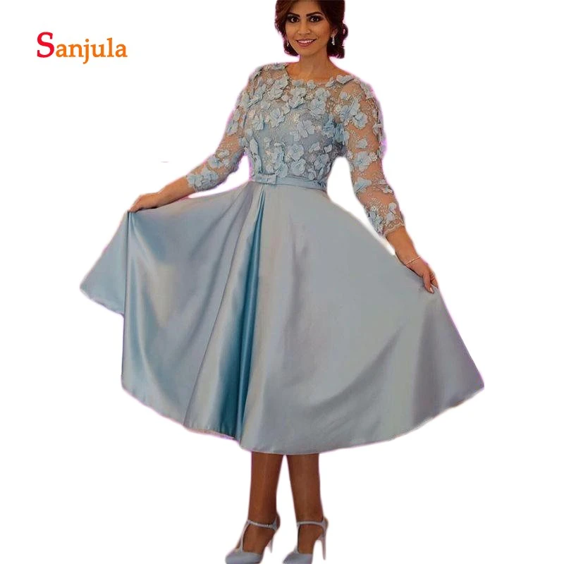 three quarter length evening dresses