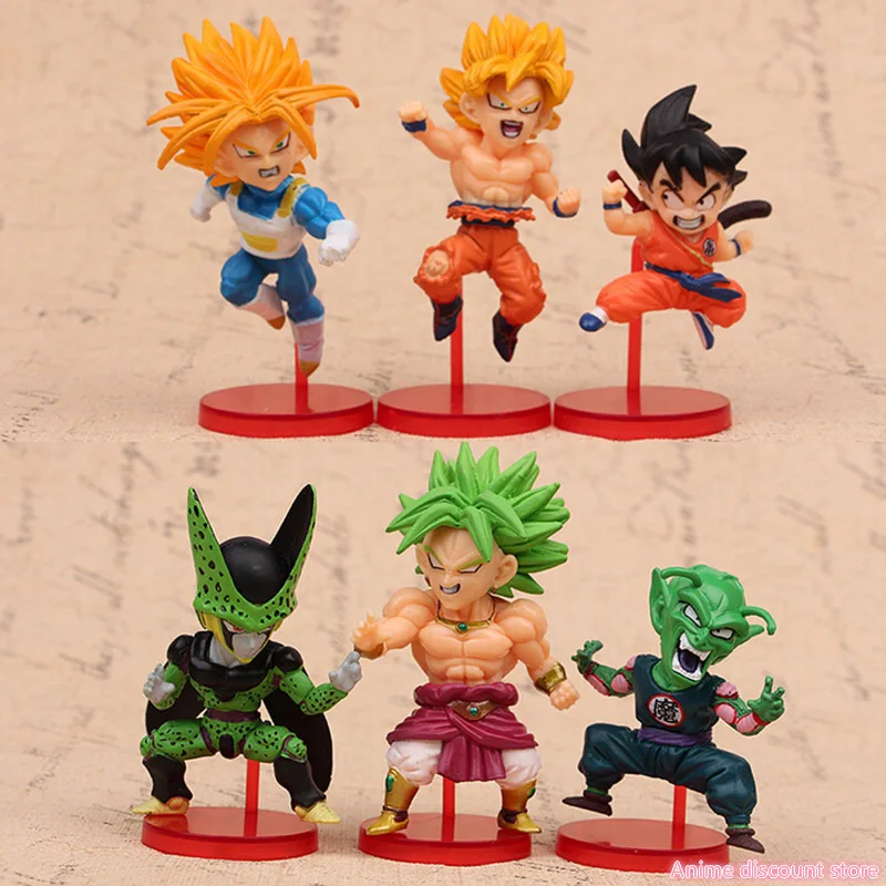 6 pz/лото Мультфильм Аниме Dragon Ball Z Гоку Стволы Cellulare Piccolo ПВХ Фигура Modello Giocattoli Per I