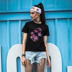 Женские Модные Лили Цветочный принт футболка пара любитель одинаковые летние футболки