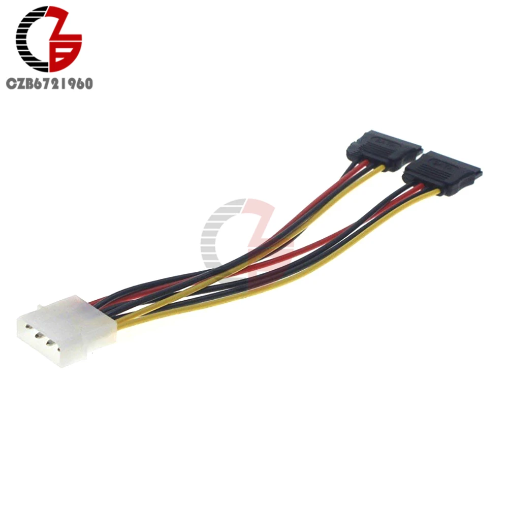 

10PCS 4 Pin IDE Molex to 2 Serial ATA SATA Hard Drive Power Adapter Cable Wire Connector