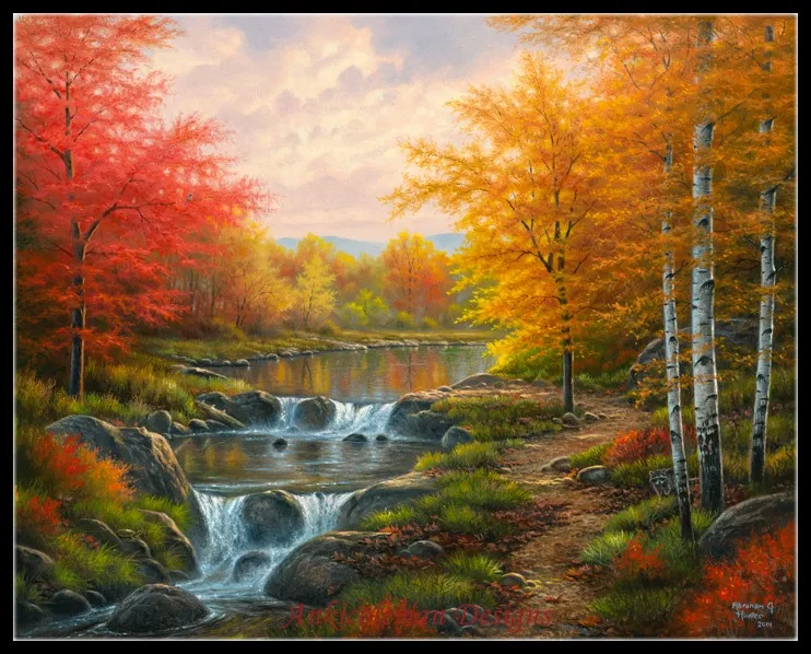 Online Stickerei Gezählt Kreuz Stich Kits Hand Handwerk 14 ct DMC Farbe DIY Kunst Handgemachte Decor Landschaft 228 watt x 182 h