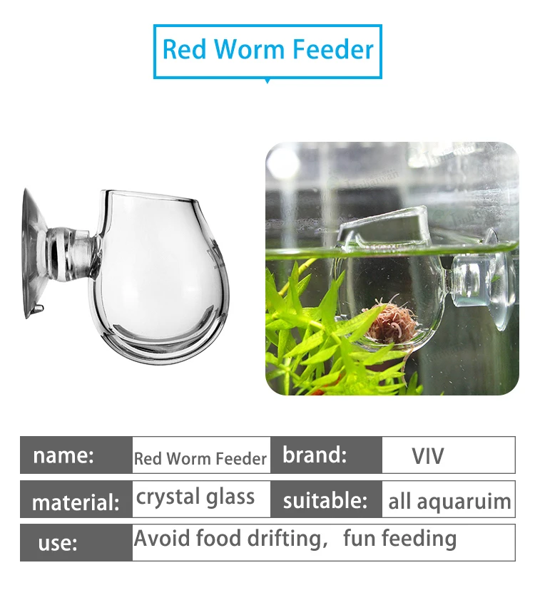 glass fish food feeder for aquarium fish tank