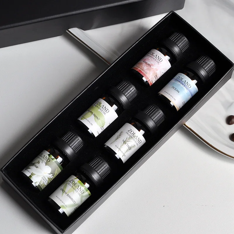

6pcs*10ml Home Fragance Essential Oil Gift Set used for Sachet, Humidifier, Aroma Mist, etc. 16 Scents 22.5*8.5*3.5cm 340g