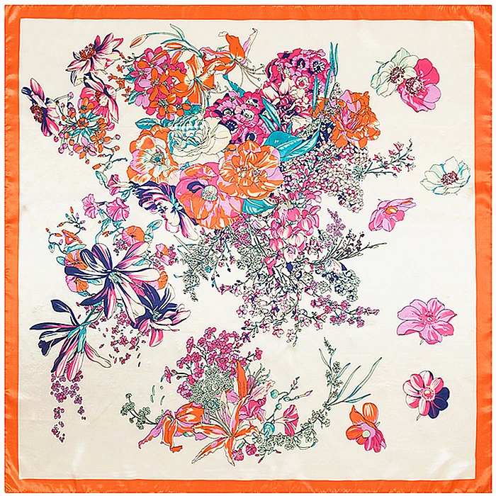 90cm 90cm New Fashion Silk Square Scarf Women Imitated