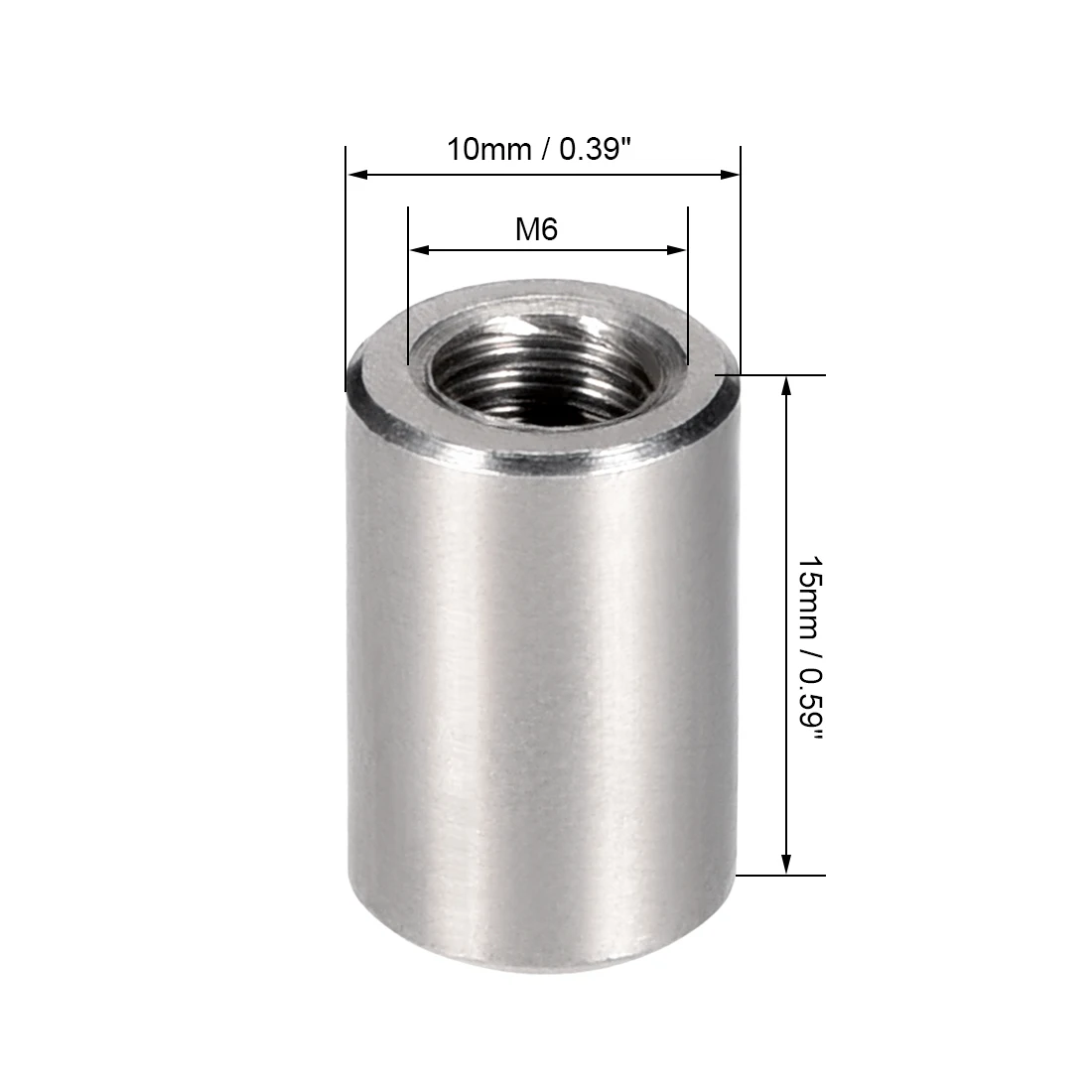 Uxcell5pcs10pcs круглый соединитель гайка M5/6/8/10/12/14/16x12/15/20/25/30 мм Высота РУКАВА стержень серьги-гвоздики гайка из нержавеющей стали 304 гайки