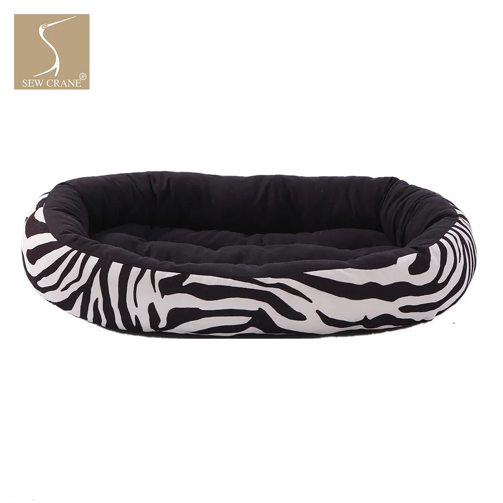 SewCrane модная овальная подушка для отдыха спальное место для собаки кроватка для кота со съемным подкладом, полоски кожи зебры - Цвет: Zebra Skin
