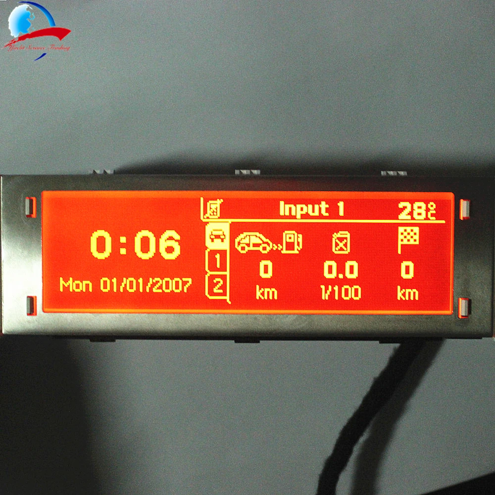 

12 Pin car 4 menu Display Red screen support USB and Bluetooth monitor for Peugeot 307 407 408 citroen C4 C5 No Climate Control