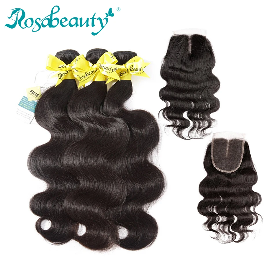Rosabeauty 8 28 30 дюймов волнистые человеческие волосы плетение бразильские remy