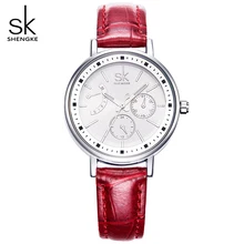 SK 4 Color Fashion Leather Watchband Ladies Quartz Watch Woman Watches Luxury Women Wristwatch Women’s Clocks Waterproof Watch