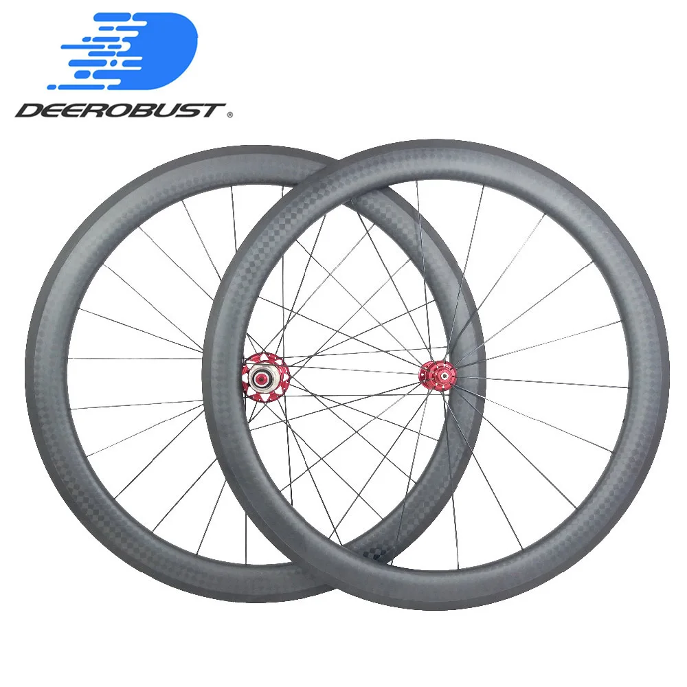 

2:1 Ratio Wide FLANGE 700C 50mm x 25mm U-Shaped 12K Carbon Tubeless Clincher Bicycle Wheels Road Bike Wheelset Powerway R51