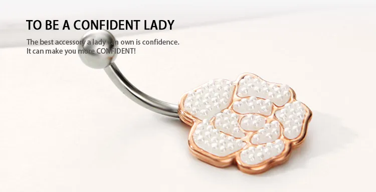 Neoglory имитация жемчуга цветочный дизайн пупка& Кнопка колокольчика ювелирные кольца для тела для модных леди праздник Лето распродажа подарок