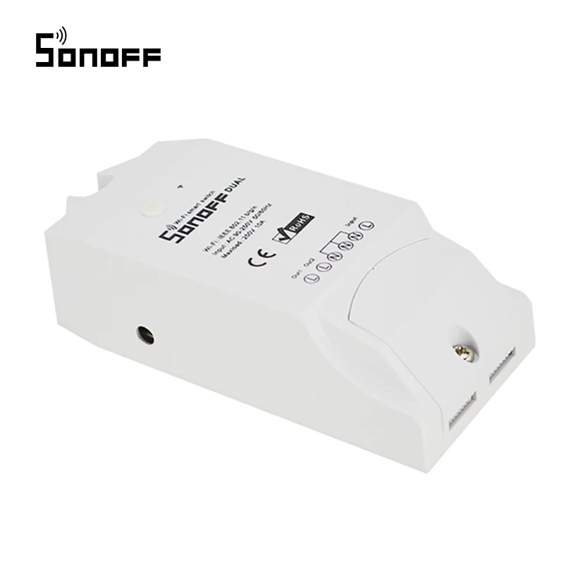 

Sonoff Dual 2 Channel Wifi Switch Smart Home Remote Control,Wireless Remote Control DIY Timer Switch for Smart Home Automation