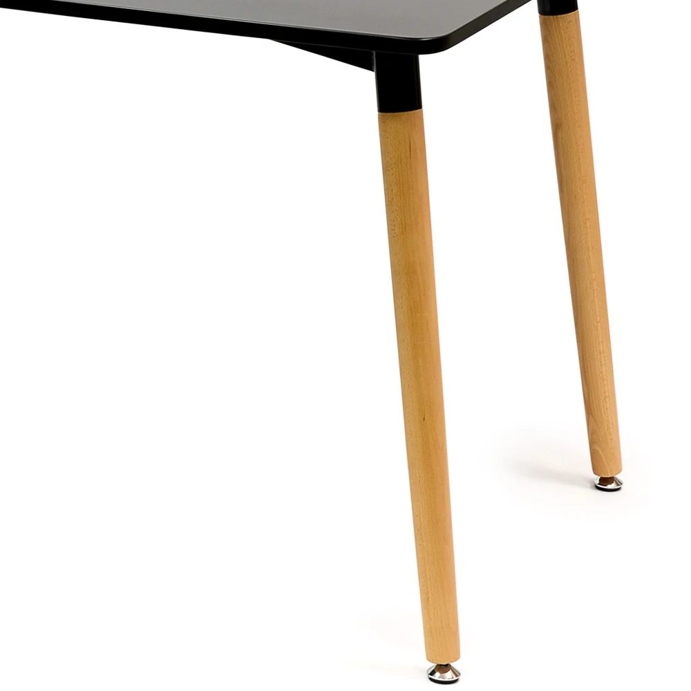 94924 Barneo Т-10 интерьерный обеденный стол МДФ на деревянных ножках прямоугольный кухонный стол мебель для кухни стол для кухни дизайнерский стол черный стол для дачи журнальный столик по России