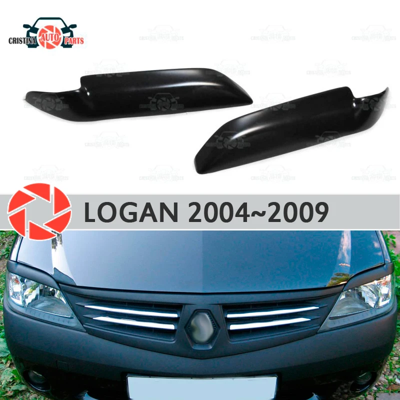 Брови для Renault Logan 2004-2009, накладки для фар cilia, пластиковые накладки для ресниц, декоративные накладки для отделки автомобиля, Стайлинг Брови для Renault Logan 2004-2009, накладки для фар cilia, пластиковые накладки для ресниц, декоративные накладки для отделки автомобиля, Стайлинг