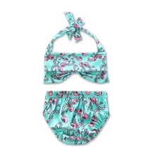 Летний купальник для маленьких девочек, бикини в цветочек, купальный костюм, пляжный