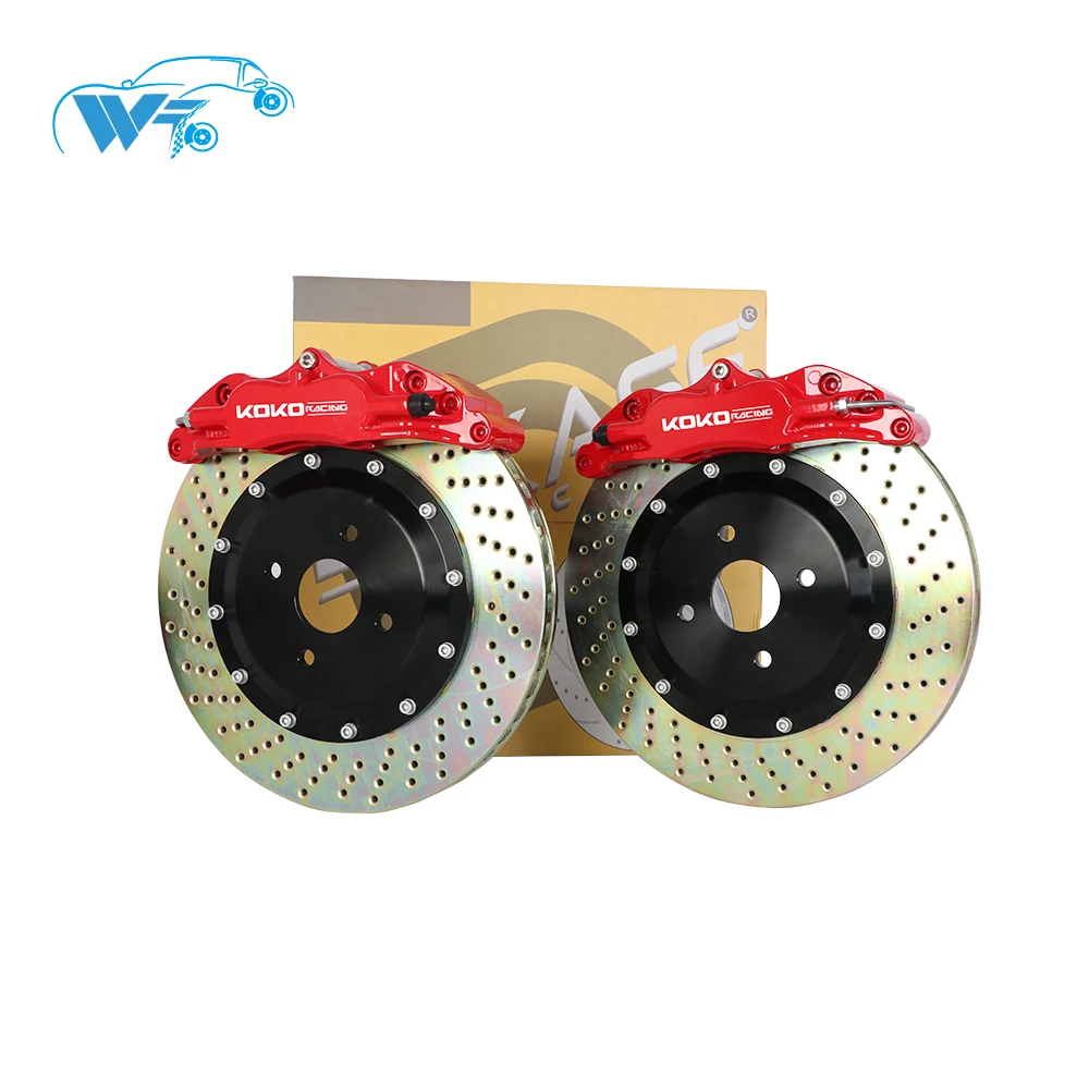 

KOKO RACING upgrade cars brake system WT5200 red brake caliper durable brake rotor front wheel 17 inches hubfor Audi A4 B8