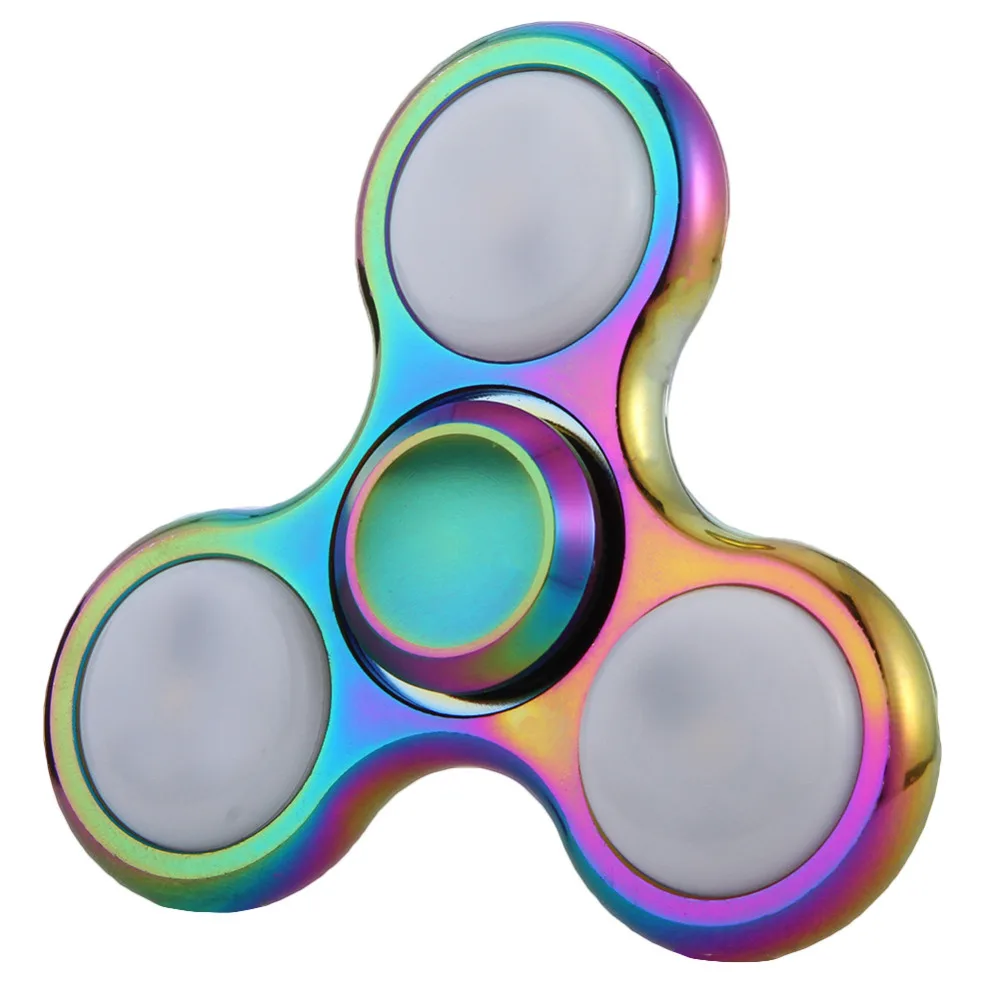 

Rainbow LED Light Fidget Spinner Finger Metal EDC Hand Spinner For Autism and ADHD Relief Focus Anxiety Stress Toys Gift New